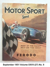 MOTOR SPORT SPEED  Vintage Car Magazine September  1951  Vol. XXVII  (27)  No. 9