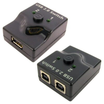 Drucker Switch USB Mini Switch Box Splitter 2x USB2 Typ B Drucker Kabel Anschlüsse