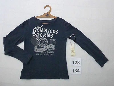 🌞 weich ♥ Complices : bequem silber glitzer Shirt - Gr 128 - 8 J.Langarm - Bild 1 von 4