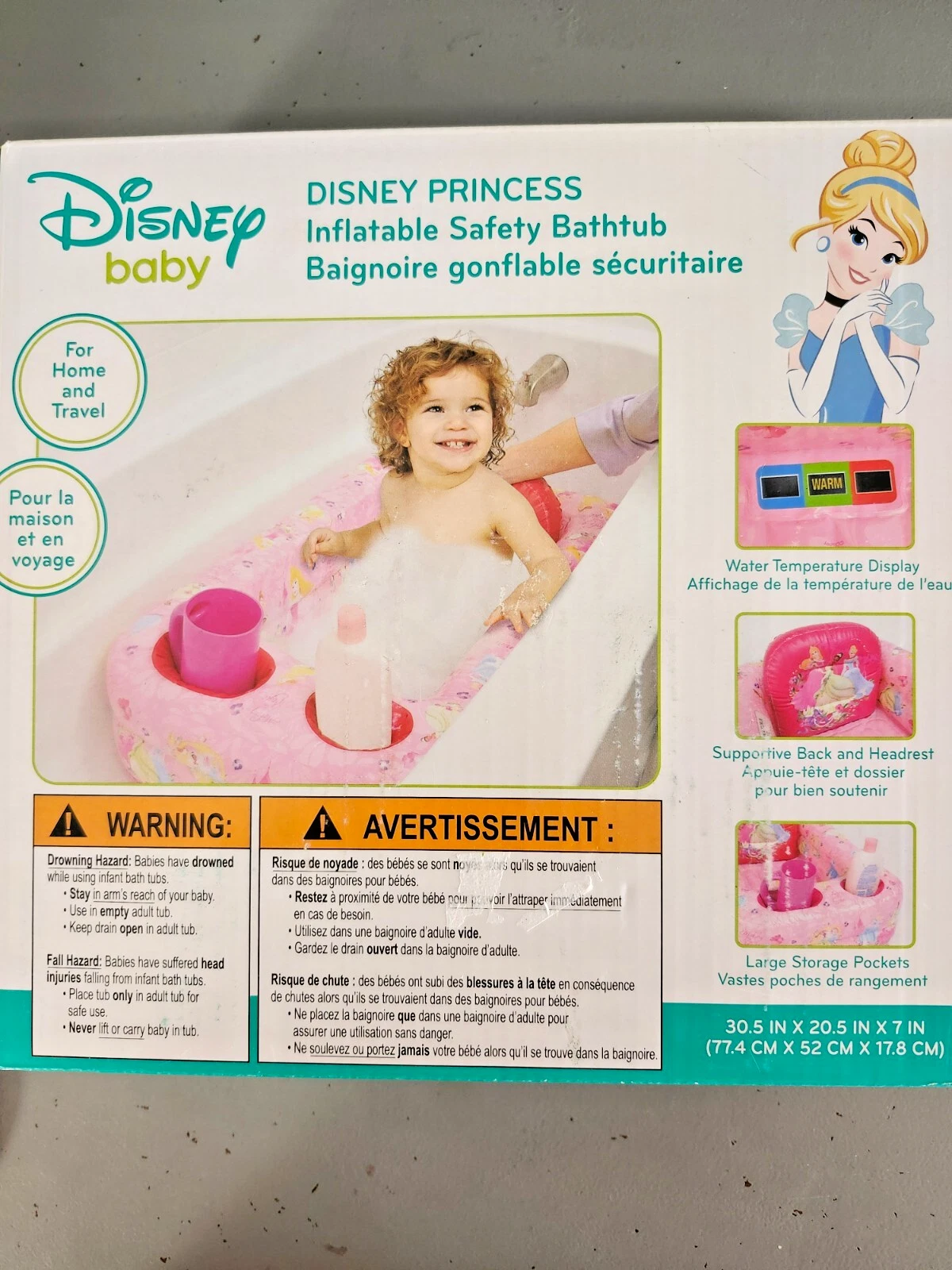 Disney Princess Inflatable Safety Bathtub For Travel & Home wTemperature Display
Opens in a new wind