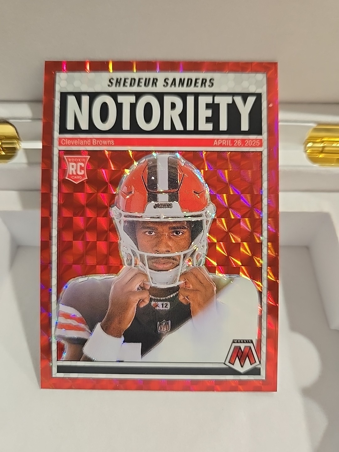 2025 Panini Mosaic - Notoriety Shedeur Sanders #13 Red Mosaic Prizm (RC)