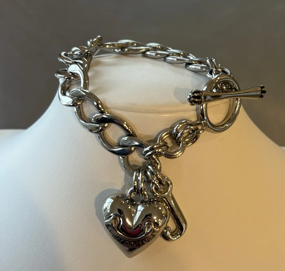 Pulsera JUICY COUTURE Plata Corazón Palanca (Viene Envolvida en Regalo) Foto 4 de 4