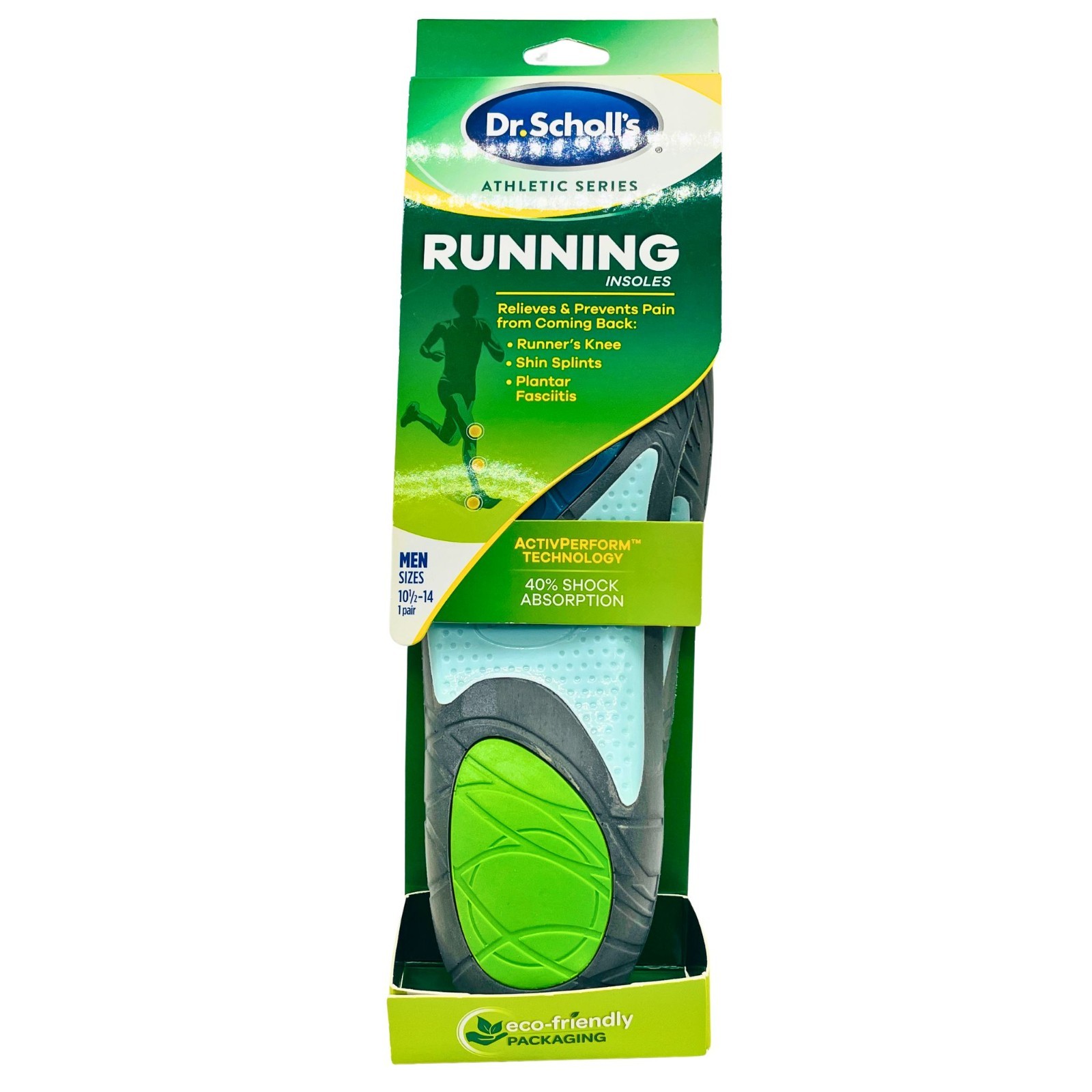 Dr. Scholl’s Running Insoles Men’s Sizes 10.5–14 – 1 Pair – New