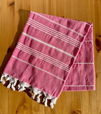 Saunatuch Pestemal Strandtuch  Badetuch Hamamtuch Baumwolle 100x180cm Rosa