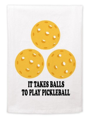 Mariasch It Takes Balls To Play Pickle Ball Kitchen Towel