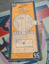 Carte Michelin Ww2 Datée 1945 Jus Caen Paris 