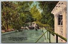 Vintage Thomas Edison Winter Home Swimming Pool Postcard Fort Myers AA42