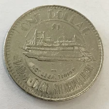 Par A Dice Riverboat Casino East Peoria Illinois $1 Gaming Token Chip Coin Medal