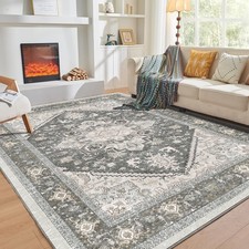 Soft Area Rugs 5x7, 5x7 Washable Rug with Non Slip Backing, 5 x 7 Faux Cashme...