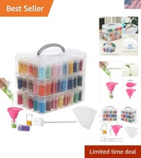 Elegant 3-Tier Diamond Painting Storage Box: 132 Round Compartment Organizer