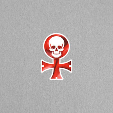 Gothic Skull Cross Sticker - Dark Art Decal for Laptop, Water Bottle, Phone 688