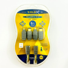 GoldX Firewire 3 IN 1 Cable 6ft - 4 Pin AND 6 Pin Compatible GXQF-06 New