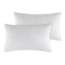 Throw Pillow Inserts 12" x 20" Pack of 2, White Down Feather Pillow Stuffer...