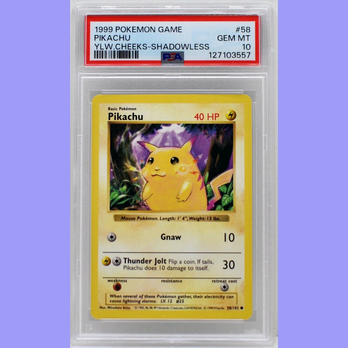 Pikachu Pokémon TCG Shadowless Individual Collectible Card Game