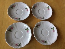 4 Untertassen / Unterteller Seltmann Weiden Bavaria Rosenmuster