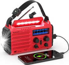 Emergency Solar Hand Crank Radio, AM/FM/SW NOAA Weather Alert Radio, Flashlig...