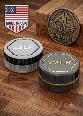 Compact .22LR Ammo Storage Container - 2 Pack   Holds 55 Rounds Each   Screw Top