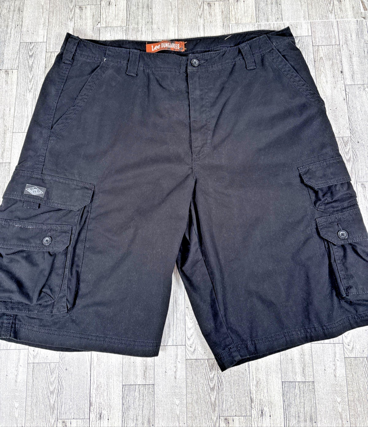 Lee Dungarees Men's Cargo Shorts 38 X 11 Black Utility Rugged Work Skate