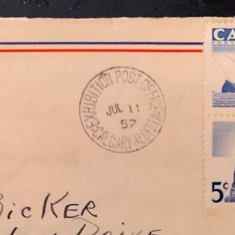 1957 Calgary Exhibition & Stampede Canada 5c Cover Handstamped Cancel Jul 11
