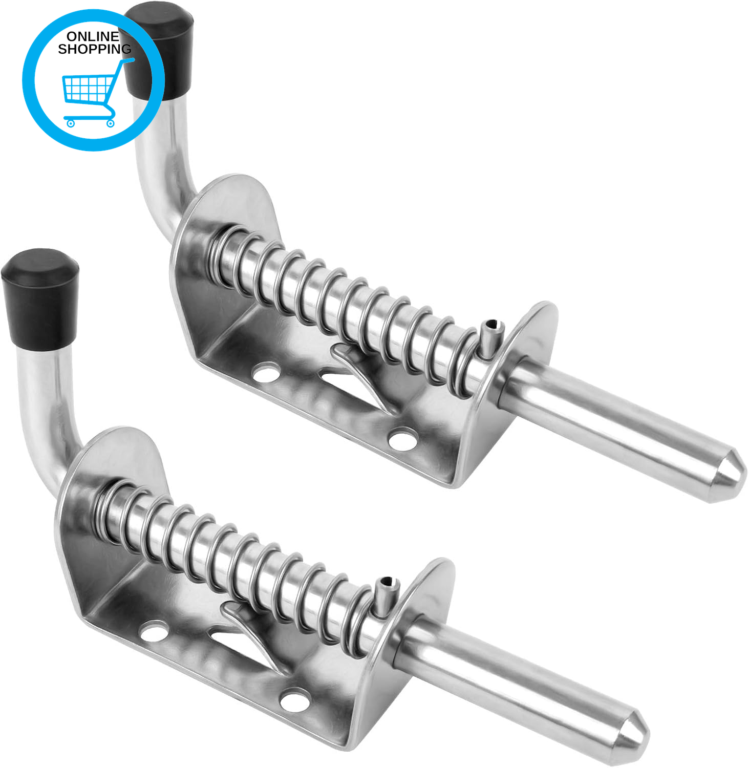 2 PCS Spring Loaded Latch, 304 Stainless Steel Barrel Bolt Lock Spring Pin Loade