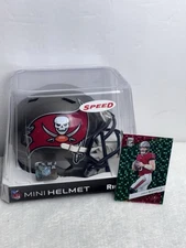 Tampa Bay Buccaneers Speed QB Mini Helmet Riddell & Baker Mayfield HoloFoil Card