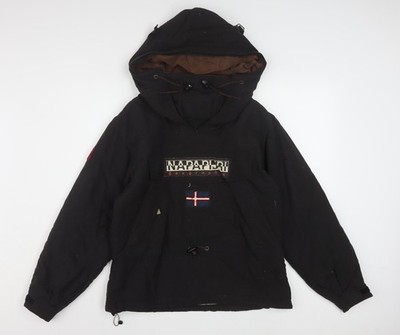 Napapijri Herren Anorak Jacke schwarz mit Kapuze Gr. M Winter Outdoor