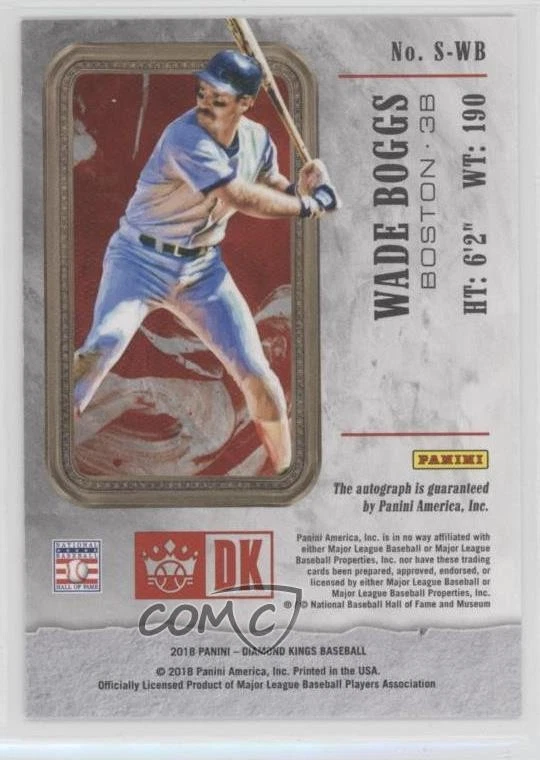 2018 Panini Diamond Kings DK Signatures Holo Silver /49 Wade Boggs Auto HOF - Image 2 of 2