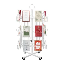3tier 24 Pocket 360° Rotating Greeting Card Rack Retail Display Post Card Rack