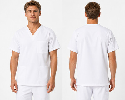 Men's Medical Scrub Top V-Neck Uniform Multiple Colors Available Sizes S-5XL