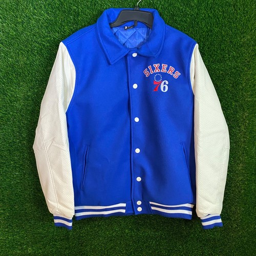 Ultra Game Men's NBA Philadelphia 76ers Sixers Varsity Jacket Stitched MSRP $150