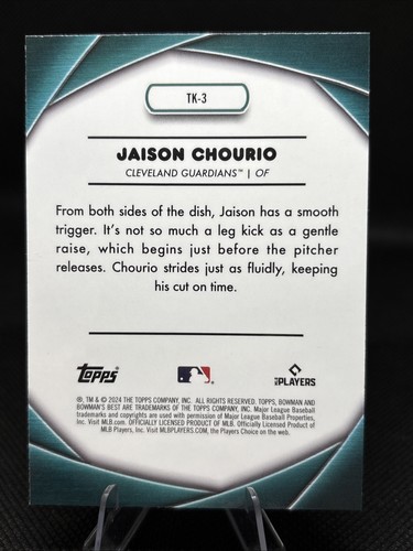 2024 Bowman Best Shots By The Kid Jaison Chourio Refractor #TX3 Cleveland - Bild 2 von 2