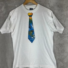 Vintage Screen Stars Best Fishing Tie T Shirt Mens S 90s USA Made single stitch