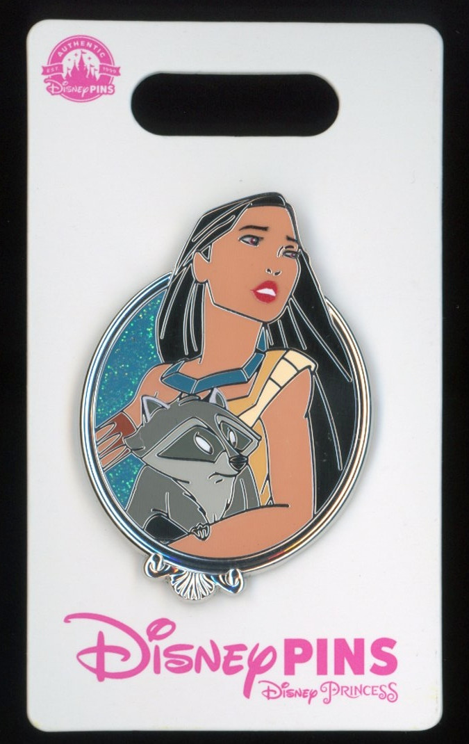 Disney Parks Princess Portrait Silver Frame Pocahontas & Meeko Pin