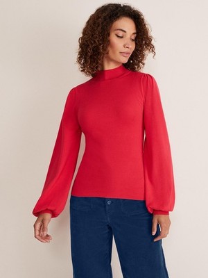 Brandneu Phase Eight Gemma Ballonärmel Hot Pink Feinstrick Pullover £69 6-18