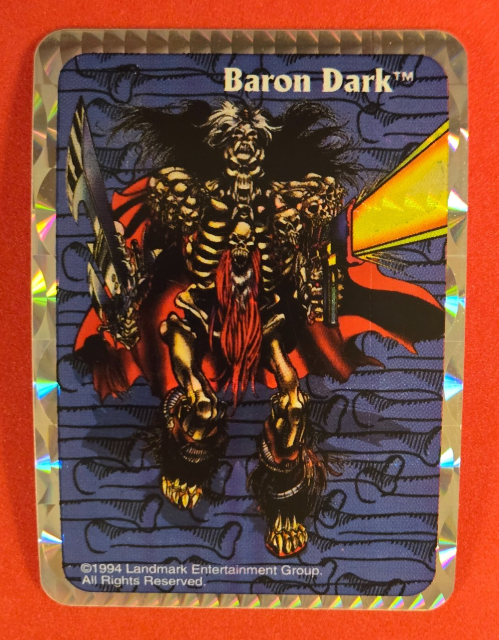 Skeleton Warriors 1994 Landmark *Holograma Prisma Pegatina Única* # BARON DARK