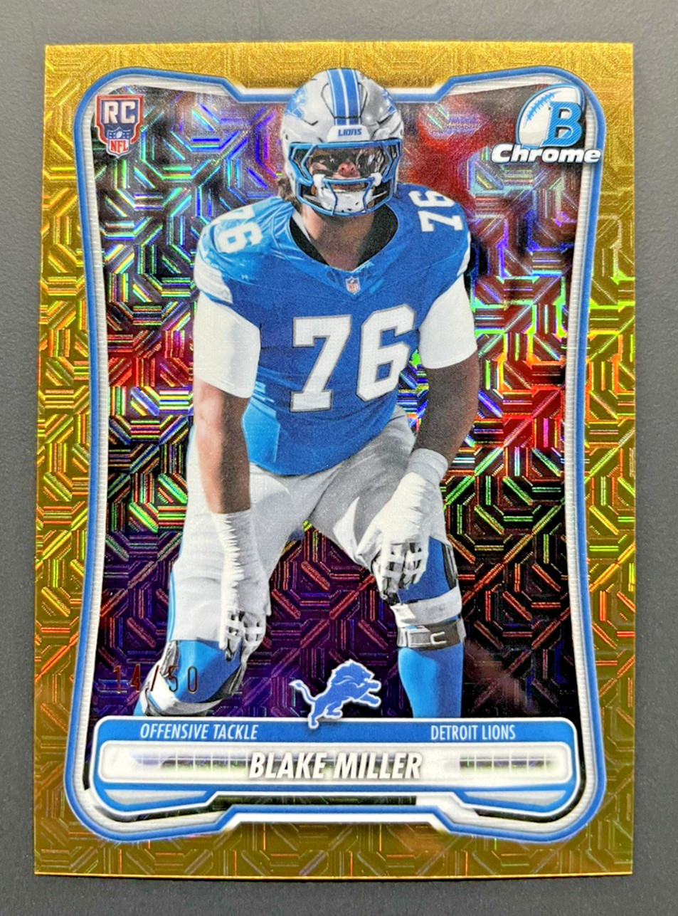 2026 Bowman Chrome Football Blake Miller Gold Mojo /50 Very Clean!