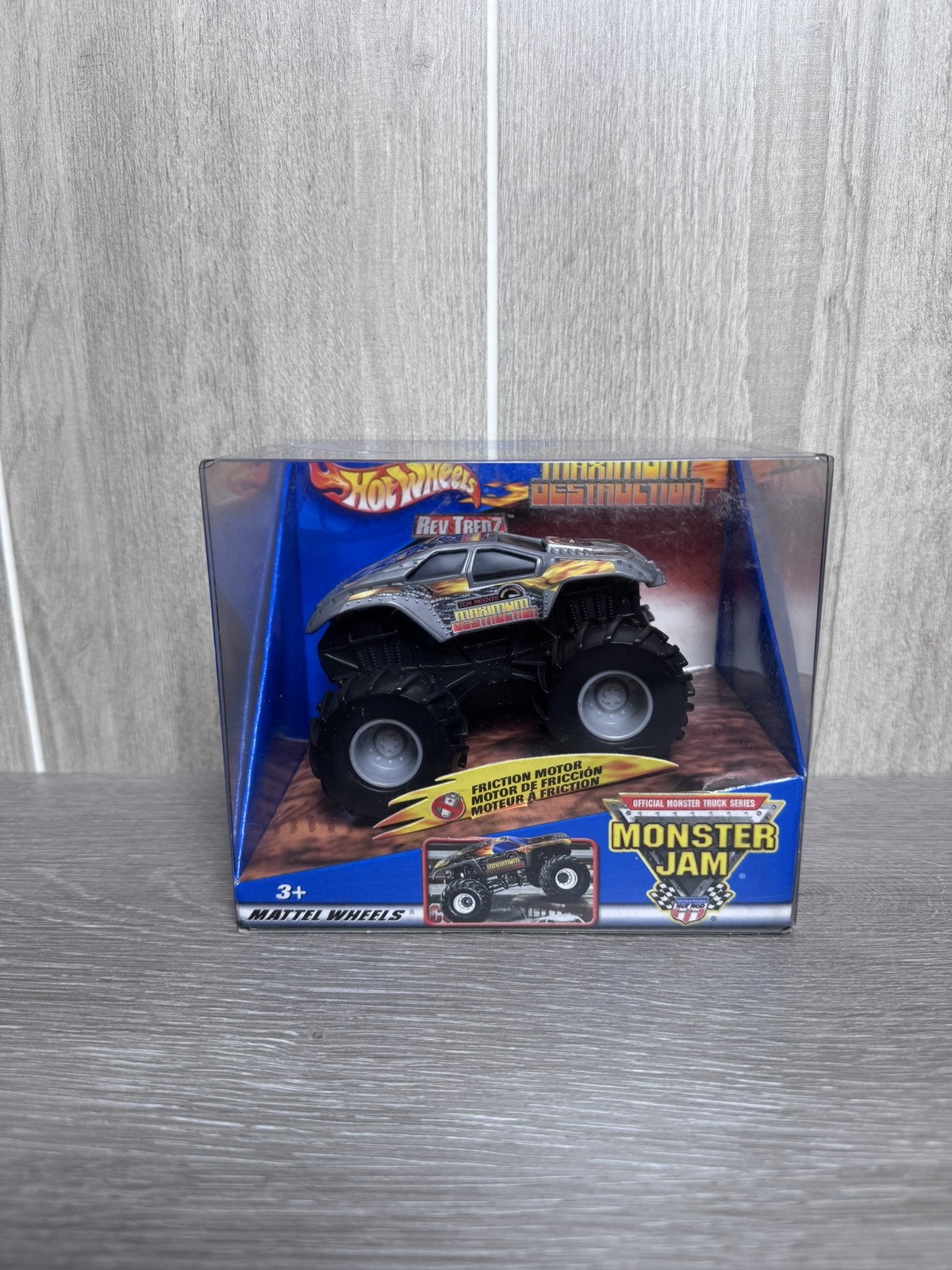 Hot Wheels Monster Jam Maximum Destruction Rev Tredz Friction Motor Truck NIB