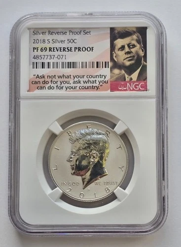 2018-S NGC PF69 Reverse Proof Silver Kennedy Half Dollar