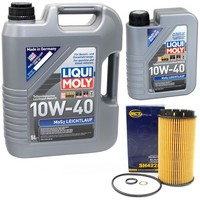 MotoröL Set MOS2 10W-40 Liqui Moly 6 Liter + ÖLfilter FüR Hyundai Kia Renault