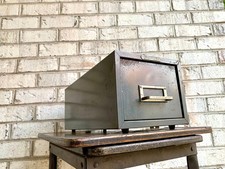Vtg Rustic Steelmaster Cabinet | Metal Index Card Catalog | Single Drawer