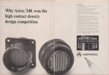 Amphenol Astro 348 Print Ad Vintage Electrical Connector 1967 Black White