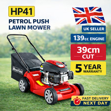 Mountfield HP41 Petrol Push Lawn Mower – 139cc Engine, 39cm Cut, 40L Grass Box