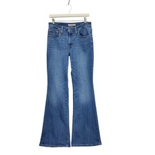 Levis Womens Bell Bottom 70s Retro Indie Boho 726 High Rise Flare Jeans 31 Blue
