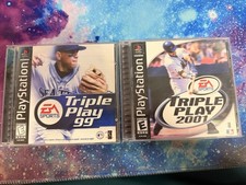 Triple Play 99 & 2001 PS1 PlayStation Baseball 2 Game Lot CIB Tested Working