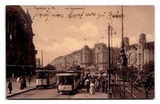 Vintage Frankfurt am Main Hauptbahnhof Tram Scene Postcard 1910