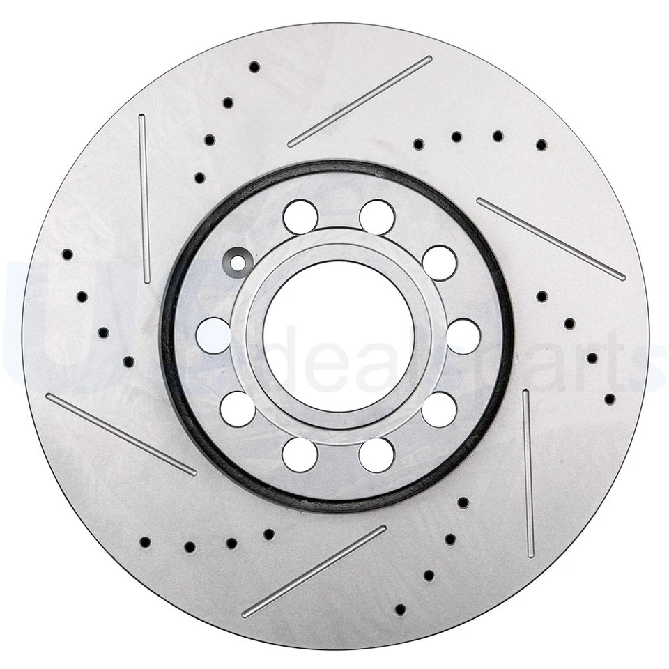 Drill & Slotted Front Disc Brake Rotors Fit For 1992-1994 Audi 100 Quattro Foto 3 de 4