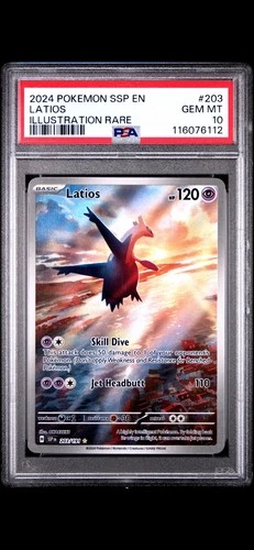Pokémon Latios 2024 Surging Sparks PSA 10 FA Holo Illustration 203/191