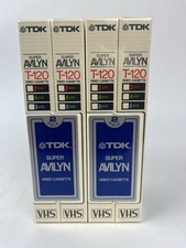 Lot of 4 TDK Super Avilyn T-120 VHS Video Cas...