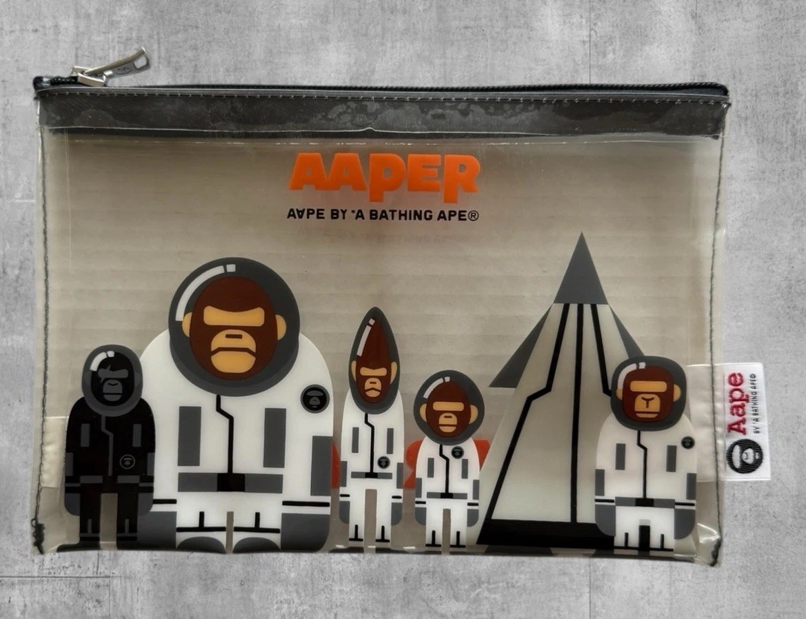 AAPE By A Bathing Ape AAPER Astronaut Clear TPU Zipper Pouch Bag BAPE Rare Space