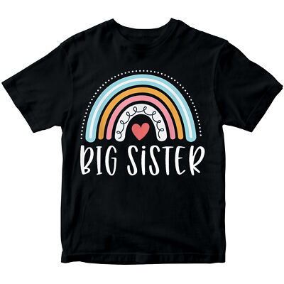 Große Schwester süße Baby Geschenkidee Geschwister Regenbogen Mädchen Teen Kinder T-Shirts #NED